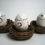 ceramic eggs by rae dunn.